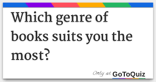 My favourite books are lock and key by sarah fessenden and dearly departed by lia. Which Genre Of Books Suits You The Most