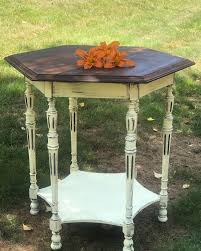 Hexagon Side Table Side Table Yellow Chalk Paint Table