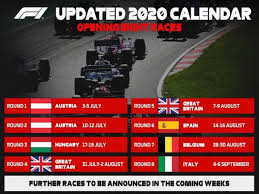 F1 calendar 2021, race schedule, dates, practice session and qualifying session times for every single grand prix. F1 Reveals Revised 2020 Calendar Season To Start With Austrian Grand Prix