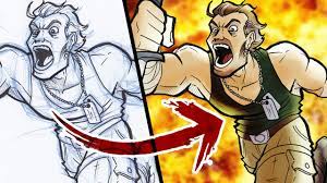 Photoshop Hack Sketch To Digital Art Fast And Easy Youtube