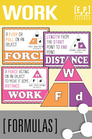 Work Formula Posters And Work Triangle Calculating Work Work Triangle Science Formulas
