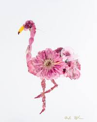 Floral Flamingo By Ayla Graham On Artfully Walls Pressed Flower Art Flower Prints Art Pressed Flowers