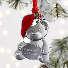 Begin your tradition with one of our many adorable first christmas themed keepsakes. My First Christmas Personalized Teddy Bear Ornament