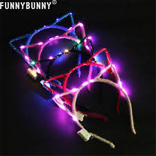 Funnybunny Led Light Up Cat Animal Ears Headband Women Girls Flashing Hair Accessories Glow Party Supplies Aliexpress