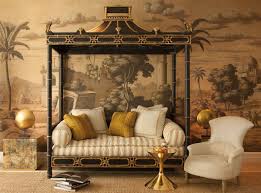 handbeschilderd behang de gournay panorama japans en chinoiserie luxury by nature behang huisdesign chinoiserie