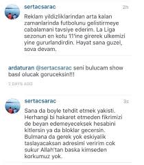Instagram'dan kadınlara mesaj atmasıyla garip bir üne kavuşan barcelona'nın futbolcusu arda turan'ın kısmetse olur programının ünlü simalarından cansel çördük'e attığı mesajlar dün gece. Arda Turan Instagram Da Takipcisini Tehdit Etti Seni Bulacagim Ve Sov Nasil Olacak Goreceksin