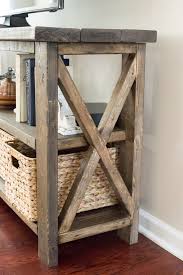 How To Make A Rustic Farmhouse Console Table Following A Building Plan From Ana White Farmhouse Console Table Farmhouse Sofa Table Diy Console Table