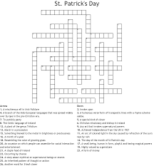 Then, students fill in the crossword puzzle with the missing words. St Patrick S Day Crossword Wordmint