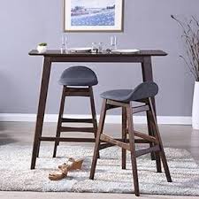 Beke Bar Stools Set Of 2 Dark Walnut Finish Dining Chairs Buy Bar Stools Dining Chairs