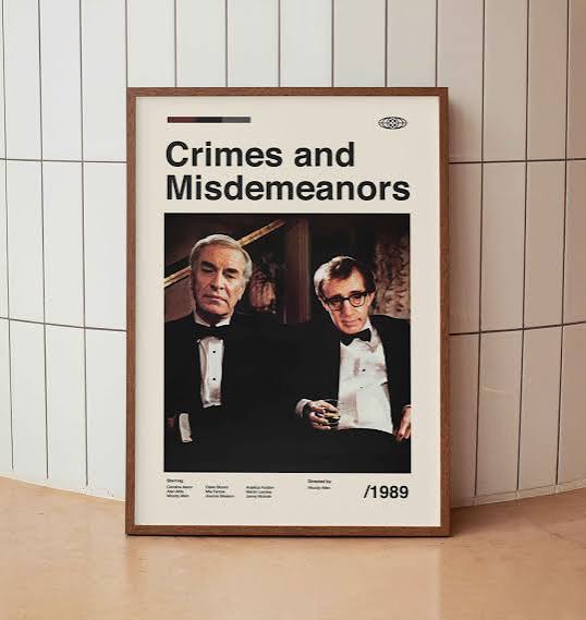 Crimes and Misdemeanors Vintage Movie Poster - Woody Allen - Minimalist  Midcentury Wall Art Print - Etsy