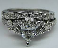 Marquise Diamond Butterfly Vintage Engagement Ring Setting Antique Engagement Rings Engagement Ring Matching Wedding Band Butterfly Engagement Ring