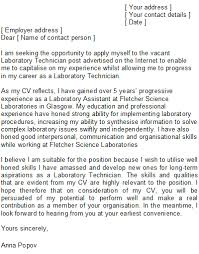 Cover Letter Biology Sample Cover Letter