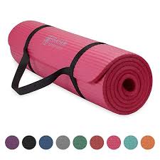 Gaiam Essentials Thick Yoga Mat Fitness Exercise Mat With Easy Cinch Yoga Mat Carrier Strap Pink 72 L X 24 W X Thick Yoga Mats Gaiam Yoga Mat Mat Exercises