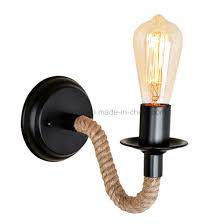An led wall sconce will last a long time and doesn't produce heat like other bulbs, so it's perfect for flush mount lighting. Vintage Retro E27 Hemp Rope Indoor Wall Sconce Lighting China Rustic Wall Sconces Vintage Wall Light Made In China Com