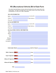 To issue a receipt documenting a payment made in cash, download and open the template on this page. Free Rv Recreational Vehicle Bill Of Sale Form Pdf