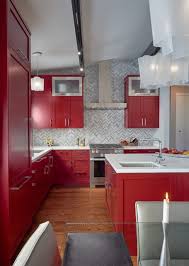 red cabinets wow in a midcentury modern