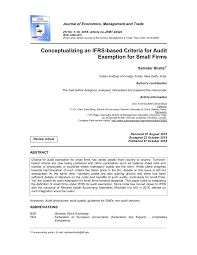 Your company may qualify for an audit exemption if it has at least 2 of the following Pdf Conceptualizing An Ifrs Based Criteria For Audit Exemption For Small Firms