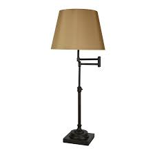 Allen Roth Hillam 31 In Bronze Swing Arm Table Lamp With Fabric Shade Lowes Com Fabric Shades Table Lamp Lamp