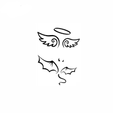 Couple Tattoo Paste Realistic Waterproof Angel Demon Wings Totem Tattoo Price 10 57 Free Shipping Couple Couplegif Totem Tattoo Demon Tattoo Demon Wings