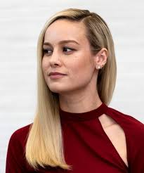 Endgame but those were just wigs. Brie Larson Long Straight Light Blonde Hairstyle With Side Swept Bangs