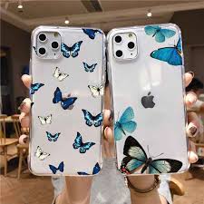 Find all the information you need here! Clear Blue Monarch Butterfly Pastel Phone Case For Iphone 11 12pro Mini 6 7 8 Plus X Max Xr Se Girl Cute Art Funda Cover Cases Phone Case Covers Aliexpress
