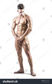Totally Naked Male Bodybuilder Hiding Genitals Stock Photo 680813950 |  Shutterstock