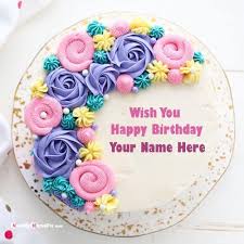 Happy Birthday Cake With Name And Photo Edit Software Free Download Write Name On Birthday Cake Greeting Cards Maker Profile Pics Newmynamepix Com In 2020 Birthday Cake With Flowers Birthday Cake Writing Round Birthday Cakes