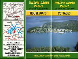 Fishing boats, pontoon boats, campground w/ water, electric & some sewer. Willow Grove Resort Cottages Houseboats Dale Hollow Lake Tn Vtge 1980 S Brochure Ebay