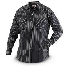 Ely Cattleman Long Sleeved Dobby Stripe Western Snap