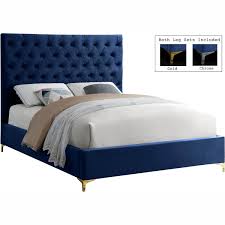 Maybe you would like to learn more about one of these? Meridian Furniture Cruznavy F Cruz Full Bed Tufted Navy Blue Velvet In 2021 Upholstered Platform Bed Bed Meridian Furniture