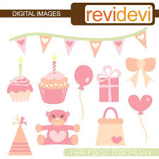 Happy Birthday Flowers Clipart For Her Clipart Her First Birthday 07298 4 00 Via Etsy