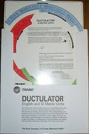 Details About New Trane Ductulator Duct Sizing Calculator Slide Chart Graph With Sleeve