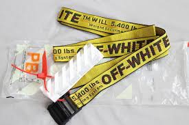 Grandecintura Cravatta Industriale Off White Fibbia In Ferro Giallo 100 200cm Ebay
