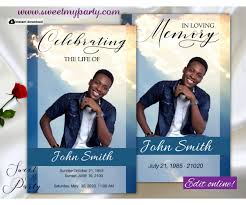 What should a funeral program include? Blue Sky Funeral Program Template Blue Sky Memorial Service Program Male Celebration Of Life Program Blue Sky Obituary Program Blue Sky Order Of Service Program For Man Woman Blue Sky In Loving Memory Sweetmyparty Com