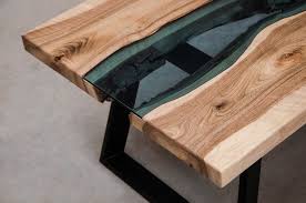 Custom Live Edge Table With Blue Glass River Table Walnut Coffee Table Unique Live Edge Coffee Table Modern Table For Office Live Edge Table Live Edge Coffee Table Blue Glass