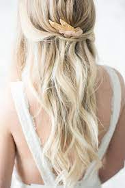 Wedding Hair Bridal Updo Natural Waves Blonde Hair Style Loose Updo Half Up Bridal Updo Simple Br Wavy Wedding Hair Blonde Wedding Hair Wedding Hair Half
