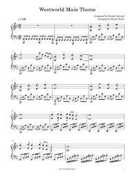 Westworld Main Theme Sheet Music For Piano Download Free In Pdf Or Midi Piano Sheet Music Letters Westworld Flute Sheet Music