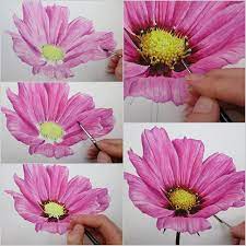 Cosmos Flowers Come In A Gorgeous Range Of Colours This One Is Pretty In Pink Cosmos Cosmosflower Flower Drawing Flower Painting Floral Painting