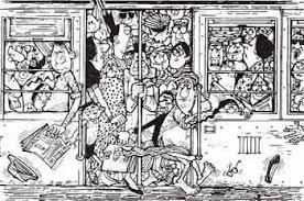Mumbai Local Train Sketch Google Search Mario Miranda Train Illustration Cartoonist