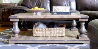 Gray sectional with light ottoman coffee table transitional living room. Restoration Hardware Diy Coffee Table Download Plans Tip Junkie