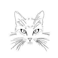 Black And White Cat Drawing Face Cat Face Black And White Sketch Vector Illustration Cat Face Drawing Cat Face Tattoos Cat Tattoo