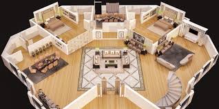 3d Floor Plan Of Luxury House Ground Floor 3d Model Add To Wish List3780 Floor Plans Bungalow House Design House Floor Plans