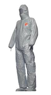 Dupont Tychem F Coverall Grey Chemical Suit With Attached Socks Cha6 Tyf Cha5t Gy 16