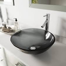 vigo vessel sink sheer black glass