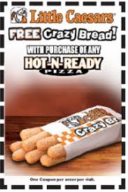 Little Caesars Coupon Free Crazy Bread Wyb Large Pizza In 2020 Crazy Bread Large Pizza Pizza Coupons