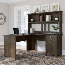 Made of laminate over engineered wood in ash gray finish. Salinas L Shaped Desk With Hutch By Bush Furniture Overstock 32162374