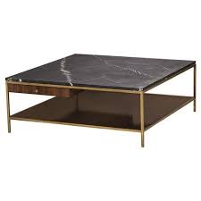 Black And Gold Side Table Uk Maison 55 Copeland Mid Century Walnut Gold Trim Marble Top Coffee Table In 2020 Coffee Table Square Marble Top Coffee Table Living Room Coffee Table