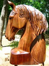 Horse Head With Arc In Walnut Wood Sleepy Hollow Art Wood Carving Art Hollow Art Horse Sculpture