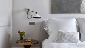 A modern lamp by michael anastassiades for flos sits behind the nightstand. 17 Grey Bedroom Ideas From Deep Dramatic Charcoals To Calming Light Shades Livingetc