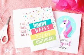 To make these unicorn food cards just print the template out on white card stock and cut the food cards out. Free Printable Birthday Cards Skip To My Lou